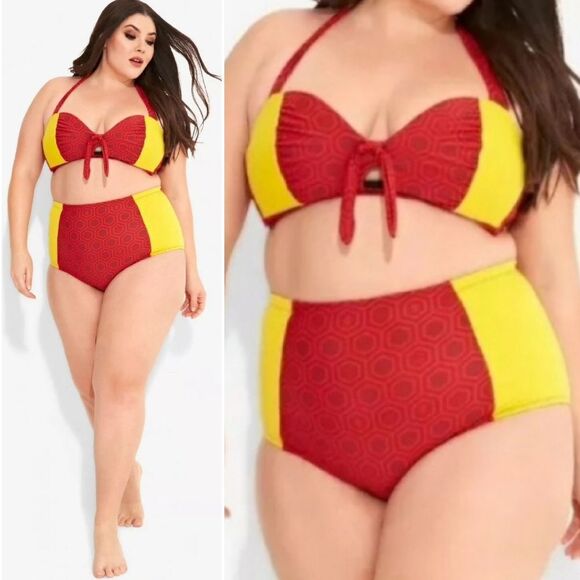 Torrid x Her Universe Marvel Red Yellow Iron Man Bikini Set Plussize 3X | 2X - Picture 1 of 16